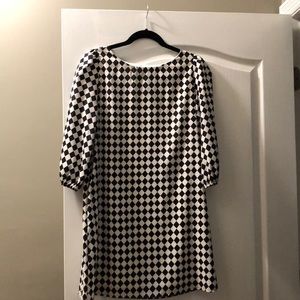 Sage black and white harlequin dress